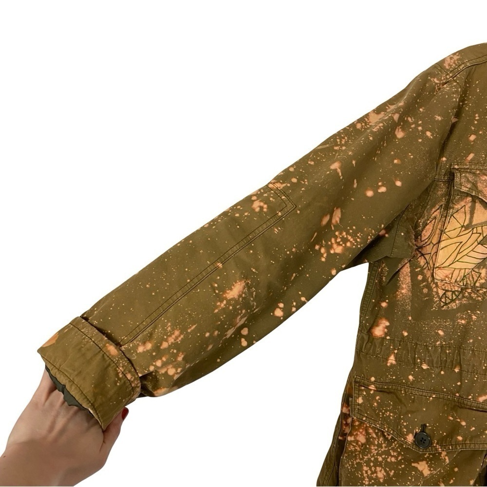 Upcycled Utility Jacket Mens Size Large J Crew Field Mechanic Jacket Army Tan - Picture 7 of 16